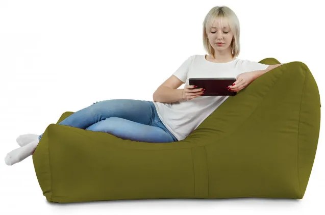 Leňoška LOUNGE ATENA plyš zelena