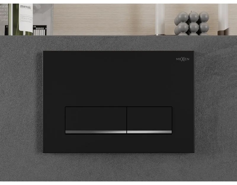 Mexen Fenix 12, splachovacie tlačidlo pre Mexen modul, čierna matná-chrómová, 601203