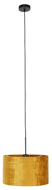 Moderné závesné svietidlo čierne so žltým tienidlom 35 cm - Combi