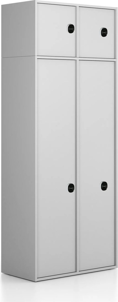 Nadstavba pre skrine FRAME, 2x dvere, 872 x 450 x 427 mm, RFID zámok, sivá