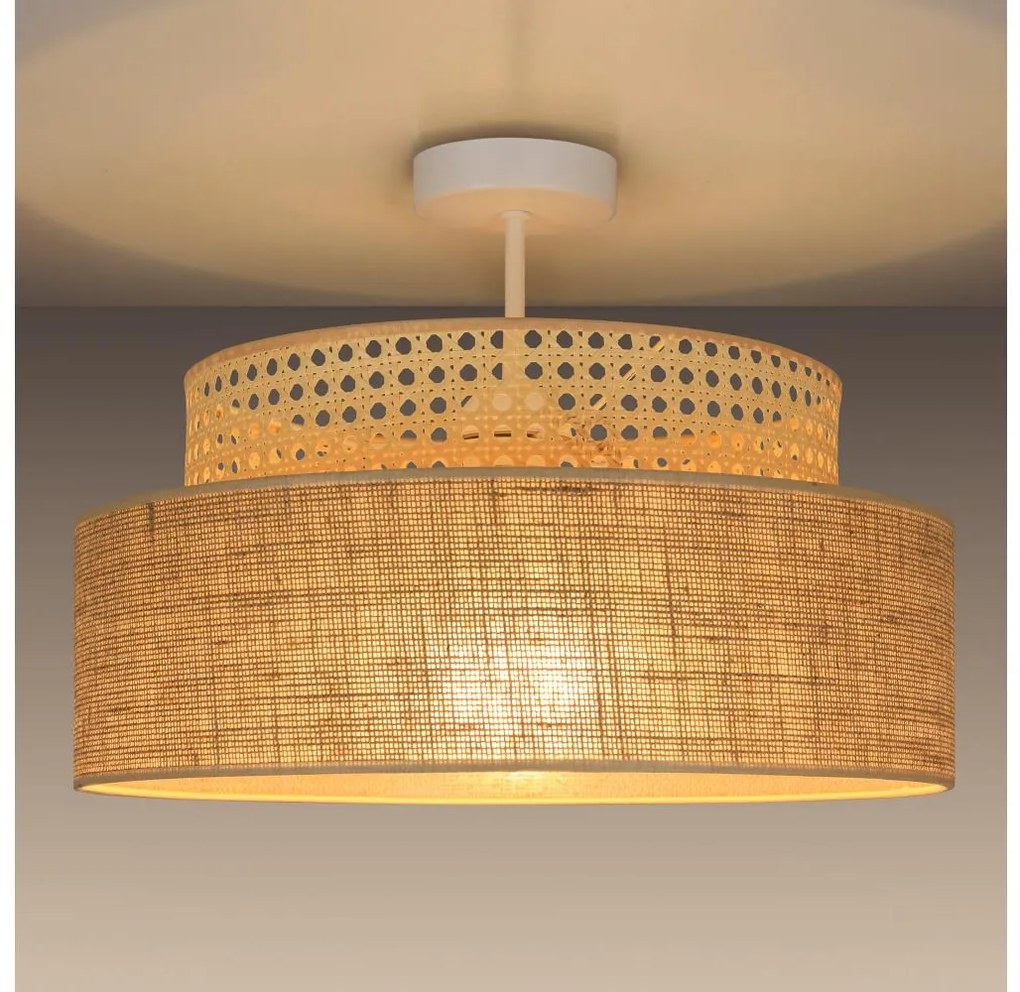 Prisadený luster BOHO 1xE27/60W/230V pr. 40 cm ratan