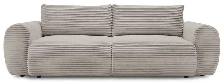 Svetlosivo-béžová menčestrová rozkladacia pohovka 257 cm Lucien – Bobochic Paris