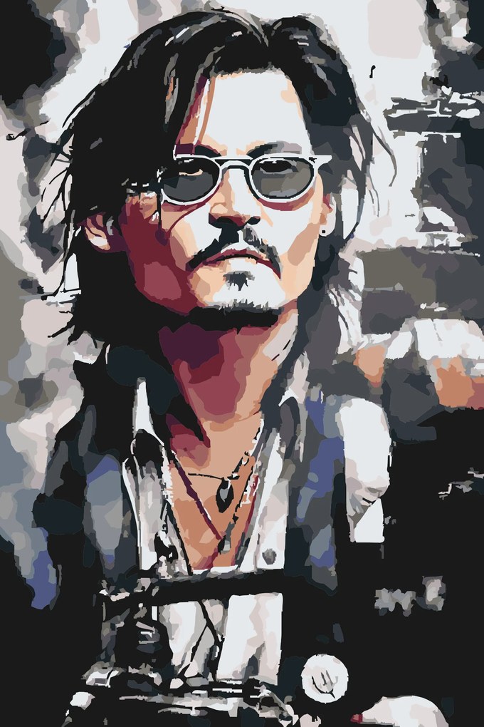 Gario Maľovanie podľa čísel Johny Depp Rozmery: 40 x 60 cm, Rámovanie: S vnútorným rámom
