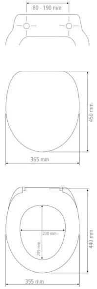 WENKO 24989100-WC sedadlo EXCLUSIVE 36,5x45 cm čierna/strieborná