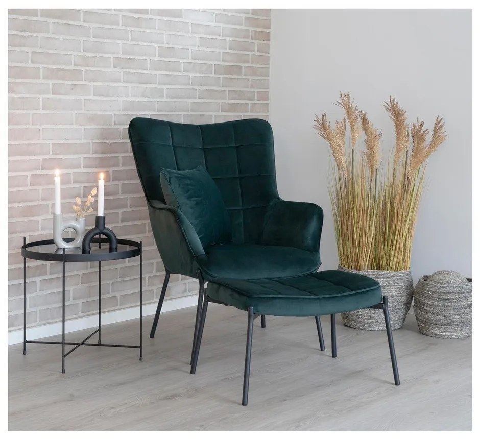 Zelené kreslo zo zamatu House Nordic Glasgow