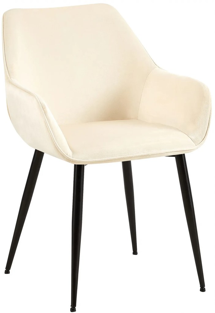 Jedálenská stolička Vessa - zamat - krémová