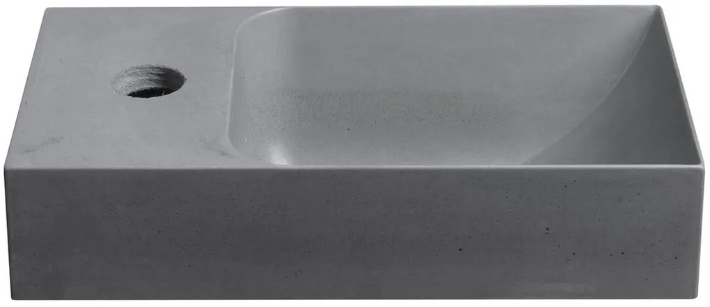 Sapho Sapho, PICCOLINO betónové umývadlo 30,8x17cm, batéria vľavo, šedá, PK30017