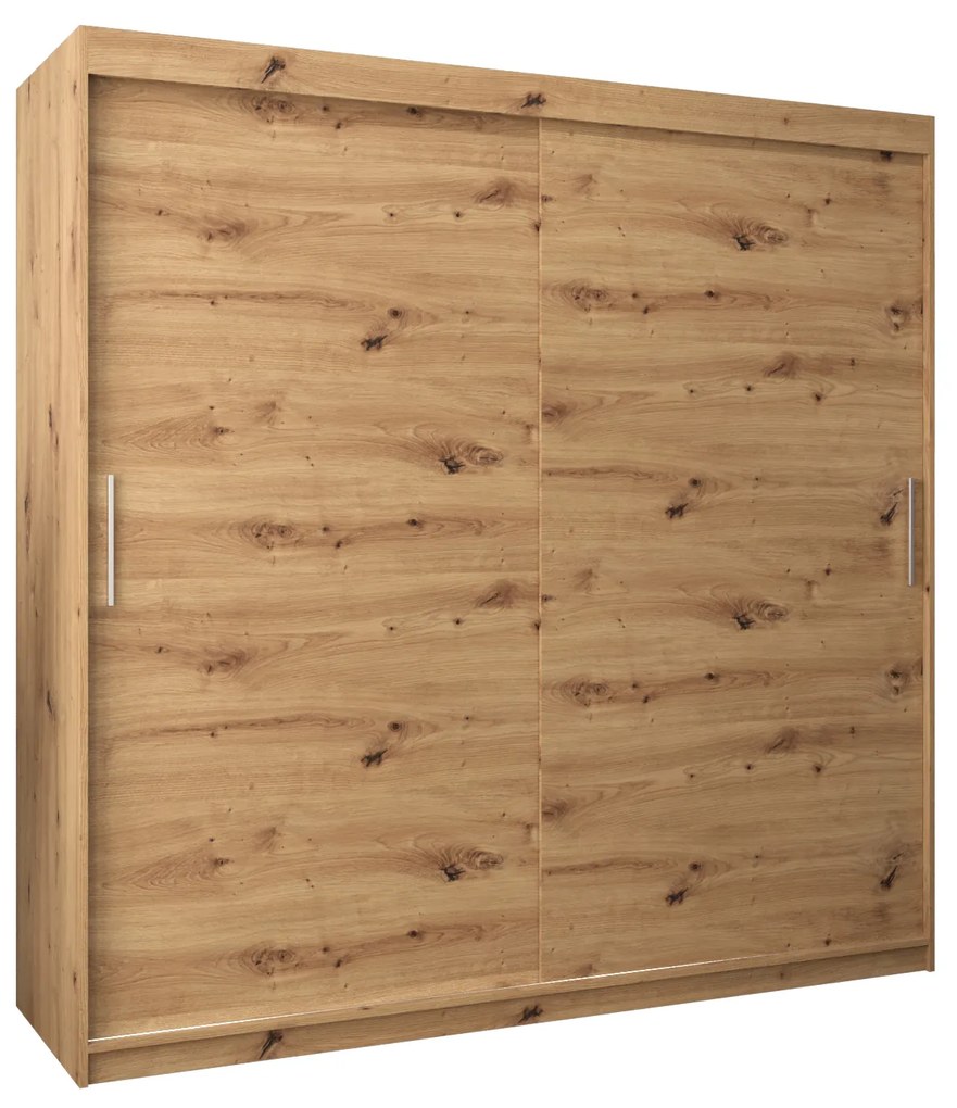 Šatníková skriňa 200 cm Toki (Dub artisan + Dub artisan). Akcia -51%. Vlastná spoľahlivá doprava až k Vám domov. 1064855