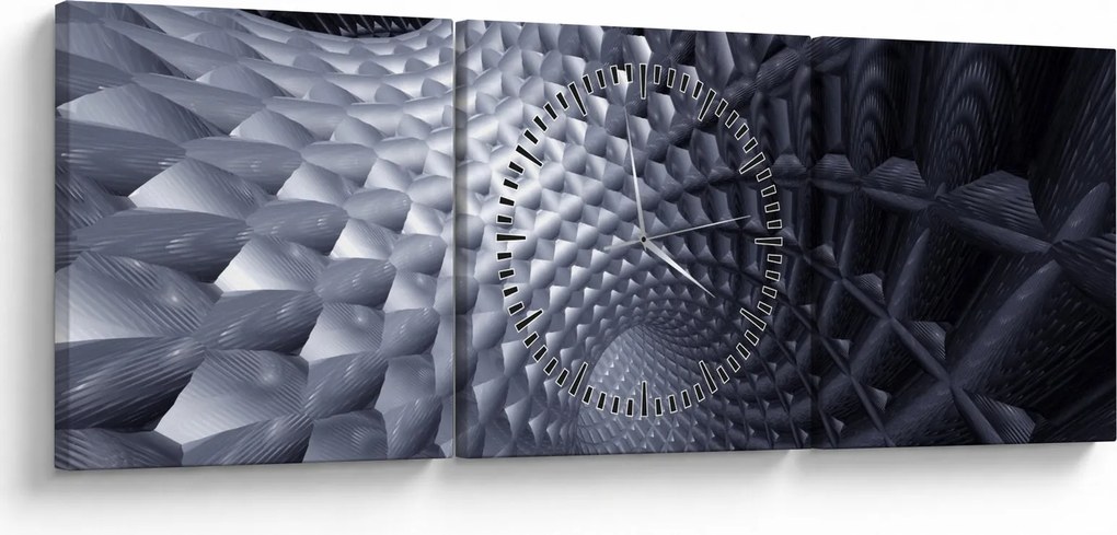 Obraz - Abstrakcia 3D (s hodinami) (90x30 cm)
