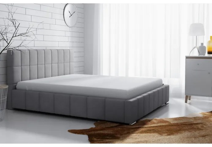 Jemná čalúnená posteľ Lee 140x200, šedá