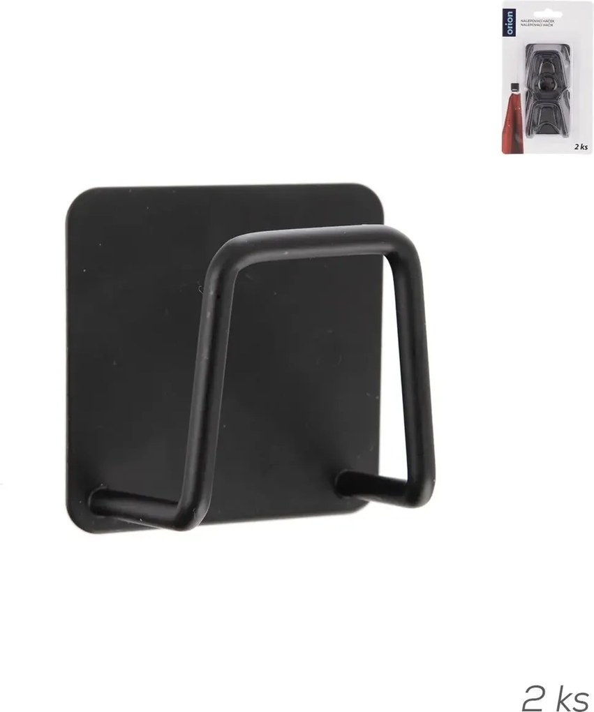 Orion Samolepiaci držiak na špongiu - štvorec čierny 2 ks