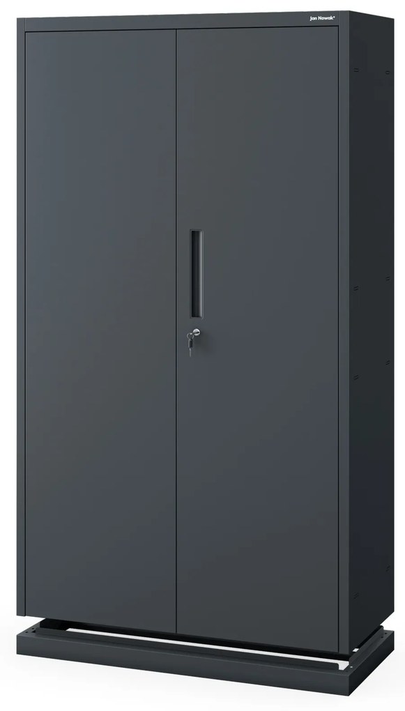 Kovová skriňa MEGAN – antracitová, bez zásuvky, 160 cm