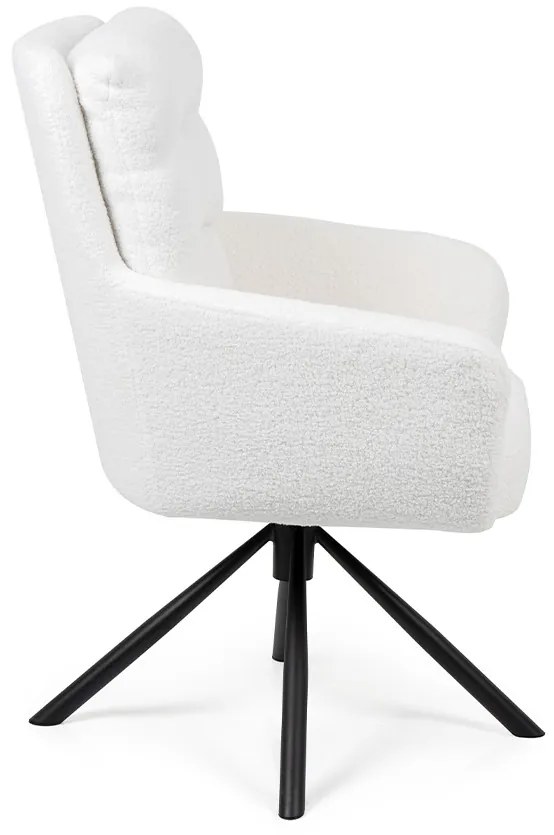 Noela Otočná jedálenská stolička látková ENZO biela