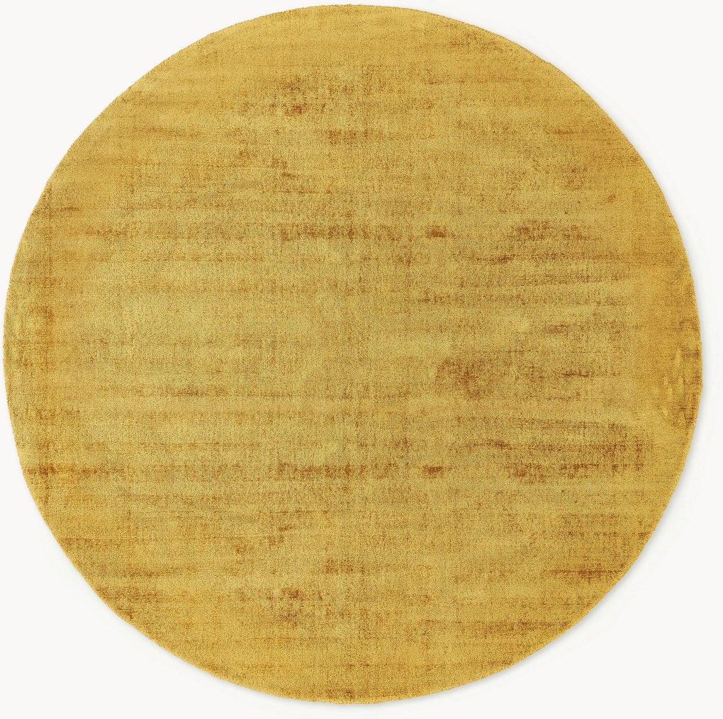 Okrúhly ručne tkaný koberec z viskózy Jane