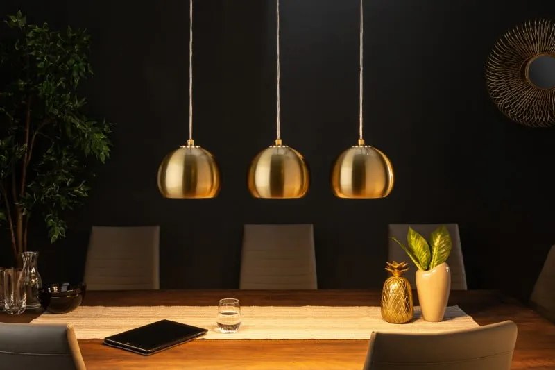 Závesná lampa Golden Ball 3 zlatá