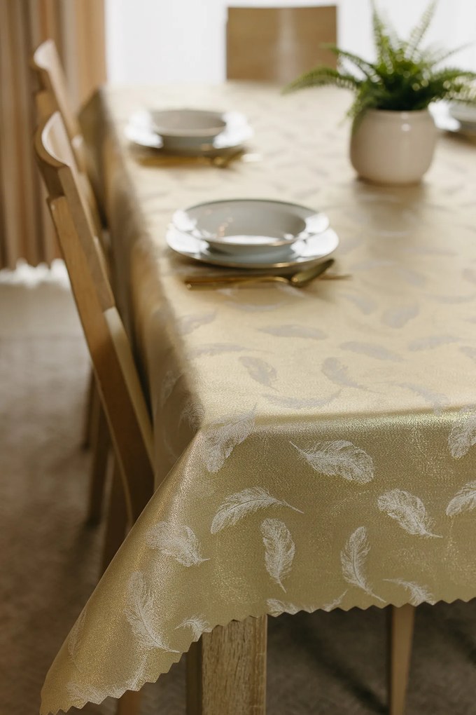 Dekorstudio Luxusný obrus na stôl Pierko - zlatý SW25 Rozmer obrusu (šírka x dĺžka): 120x200cm