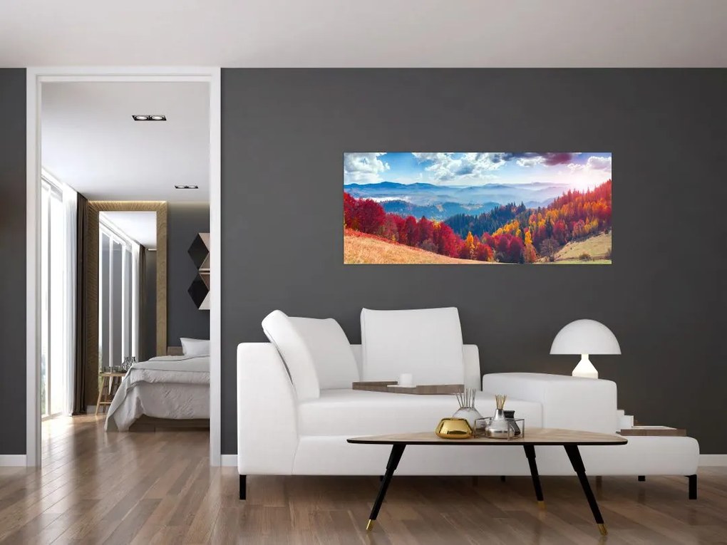 Obraz farebné jesenné krajiny (120x50 cm)