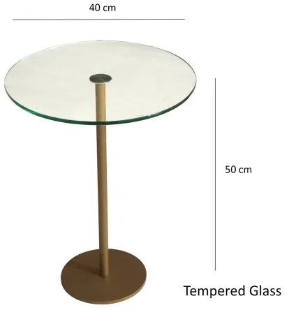Odkladací stolík SOCIAL 50x40 cm zlatá/číra