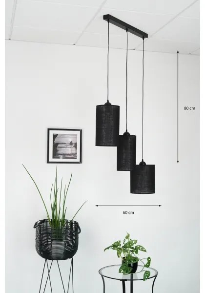 Brilagi - Luster na lanku TUBES 3xE27/15W/230V čierna