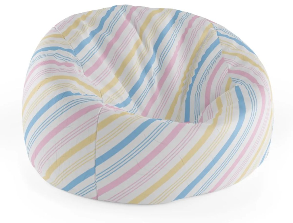 Sablio Sedací vak Cocoon Tříbarevné pruhy - 75 x 45 x 35 cm