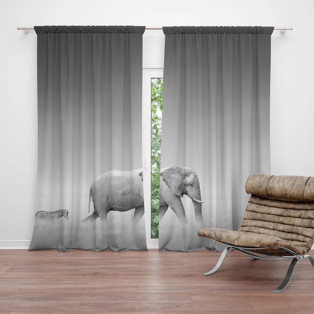 Sablio Záves Slon a zebra: 2 ks 140x250 cm