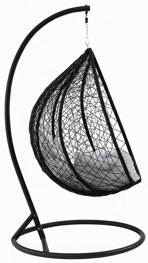Závěsné houpací křeslo Houseland Luna XL černé