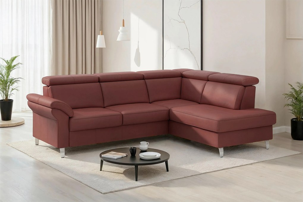 XXXLutz ROHOVÁ SEDAČKA, koža, červenohnedá Sit & More - Sedačky - 000144040956