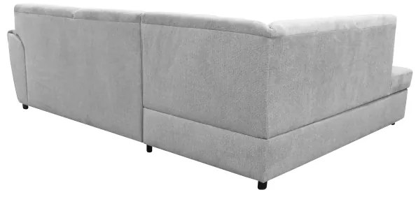 Rozkladacia rohová sedacia súprava v tvare L SERPA s úložným priestorom, ľavé prevedenie, sivá