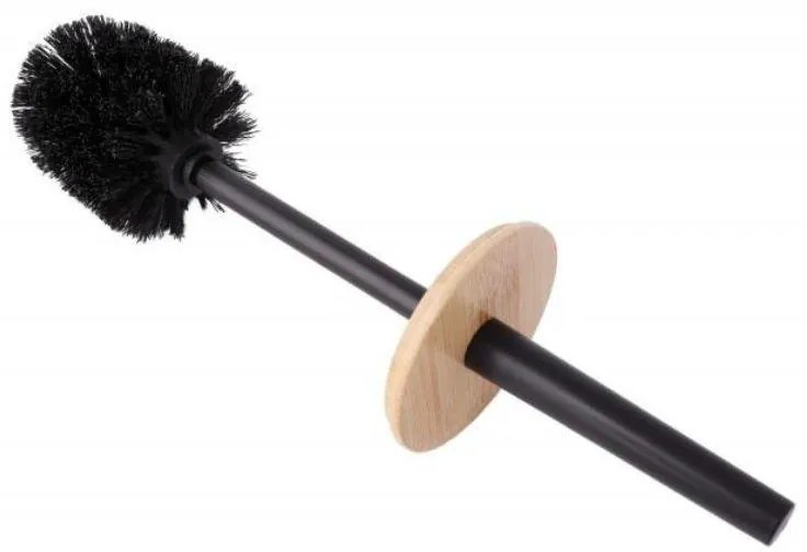 Erga Madera, toaletná WC kefa na postavenie, čierna-hnedá, ERG-YKA-P.MADERA-BLK