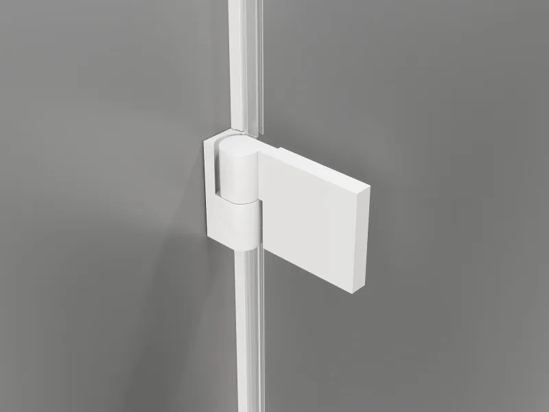 Mexen Lunar-B, pravostranný výklopný sprchový kút 90 x 70 cm, 8mm číre sklo, biely profil, 832-090-070-20-00-P
