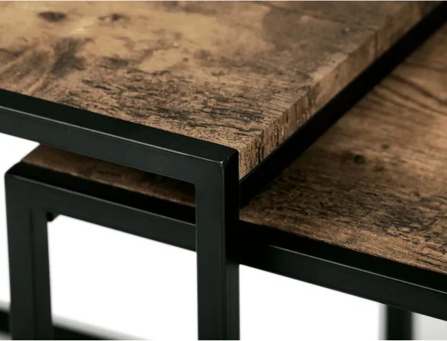 Sada 3 konferenčných stolíkov old wood AF-3003 OLW
