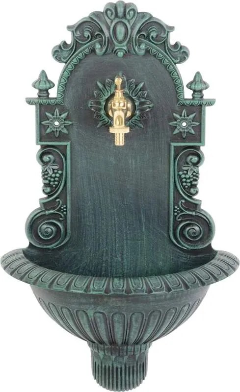 ST Záhradné umývadlo na stenu čierne - zelené 37x19x61cm