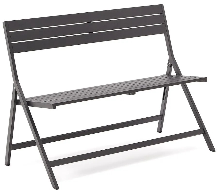 Čierna kovová záhradná lavica Torreta – Kave Home