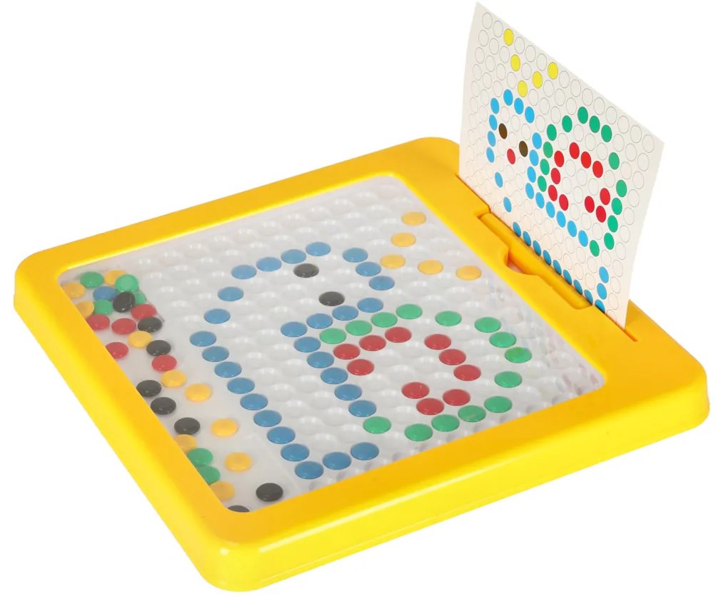 KIK Montessori magnetická tabuľa mozaika farebné bodky žltá 26 x 26 cm