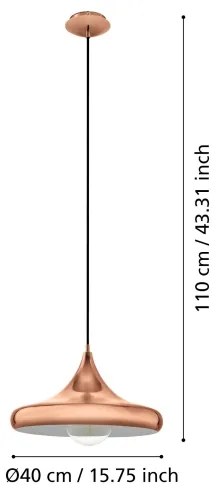 Eglo 94742 - Luster CORETTO 1xE27/60W/230V