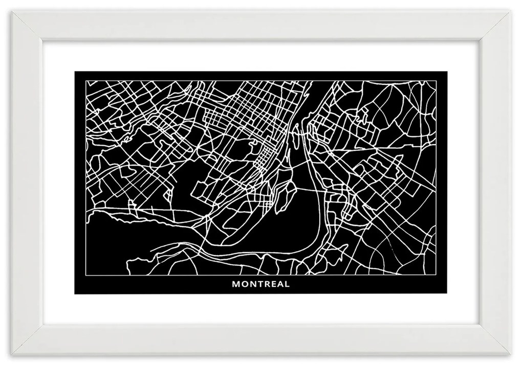 Gario Plagát City plan Montreal Farba rámu: Bez rámu, Rozmery: 30 x 20 cm
