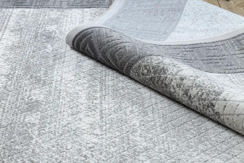 Moderný koberec NOBLE 1512 64 vzor rámu, Grécky vintage - Štrukturálny, dve vrstvy rúna, krémová sivá Veľkosť: 180x270 cm