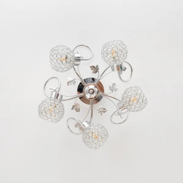 Prisadený luster SOPHIA 5xE27/15W/230V lesklý chróm/číra