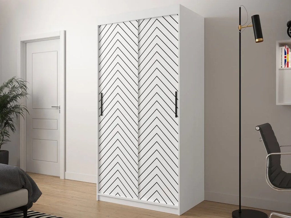 Moderná šatníková skriňa Ratintu 1 100 cm, zásuvka: áno, Farby: dub artisan / dub artisan + čierna