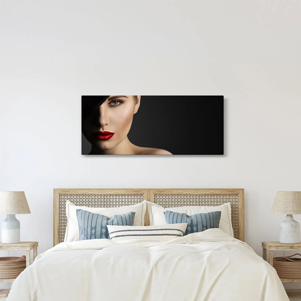 Obraz - Portrét ženy v klobúku (120x50 cm)