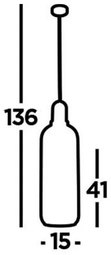 Searchlight 46641-1SM - Luster na lanku PIPETTE 1xE27/60W/230V lesklá
