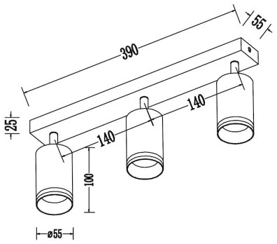Bodové svietidlo PIPE 3xGU10/10W/230V biele