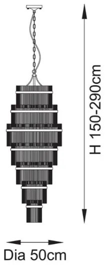 Endon 112793 - Luster na reťazi MARIETTA GRAND 21xE14/6W/230V mosadz/číra