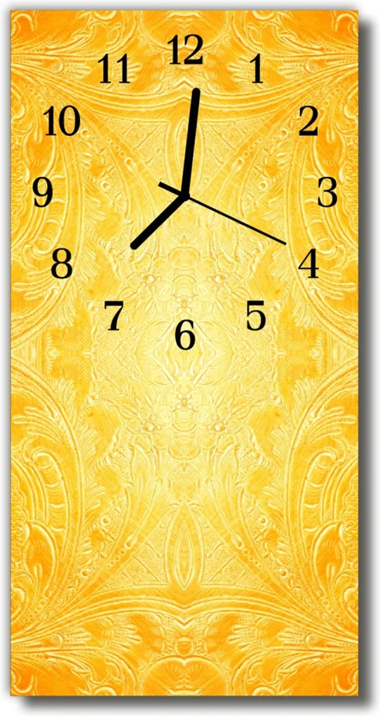 Sklenené hodiny vertikálne  Umenie abstrakcie žltá