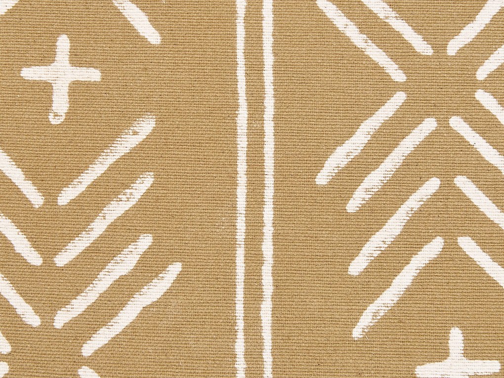 Súprava 2 bavlnených vankúšov s geometrickým vzorom 45 x 45 cm béžová/biela BANYAN Beliani