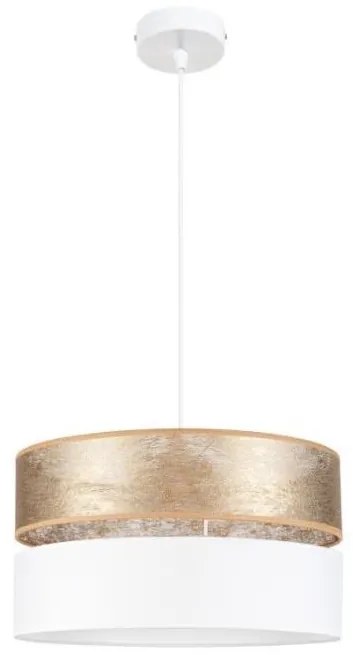 Luster na lanku LIMA 1xE27/60W/230V biela/zlatá