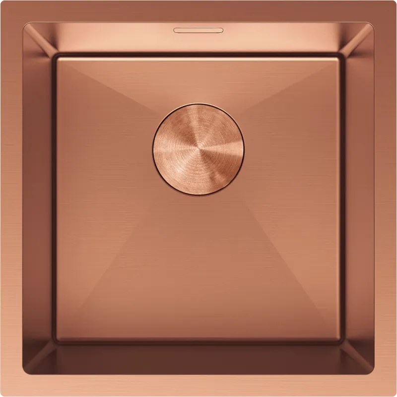 Mexen Trixo, 1-komorový nerezový drez 440 x 440 mm, brúsená meď, 6413441000-65