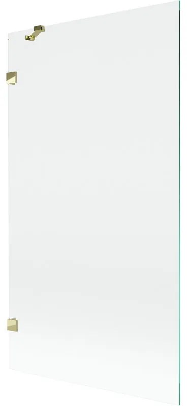 Mexen, Mexen Mesačná 1-krídlová vaňová zástena 100 x 150 cm, transparentná, zlatá - 897-100-000-50-00