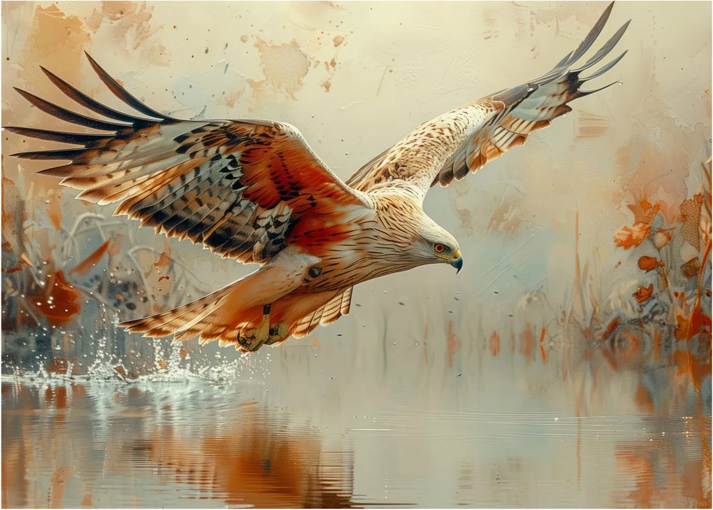 Sklenený obraz - Dravý vták (70x50 cm)