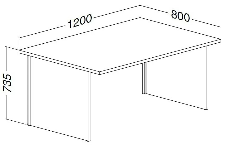 Stôl ProOffice A 80 x120 cm, buk